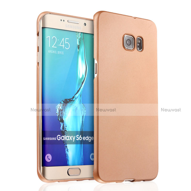 Hard Rigid Plastic Matte Finish Case for Samsung Galaxy S6 Edge+ Plus SM-G928F Gold