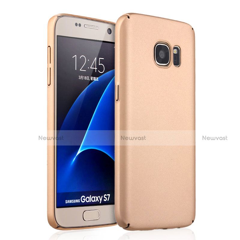 Hard Rigid Plastic Matte Finish Case for Samsung Galaxy S7 G930F G930FD Gold