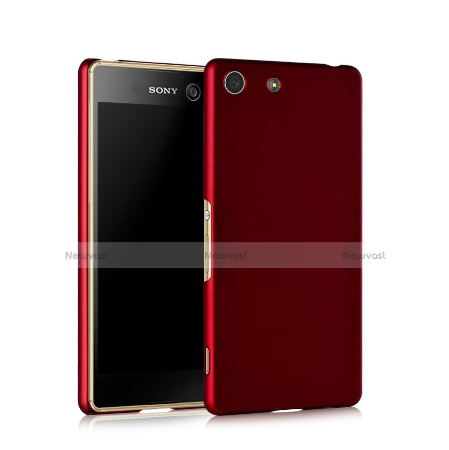 Hard Rigid Plastic Matte Finish Case for Sony Xperia M5 Red