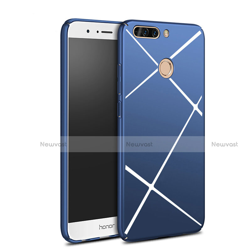 Hard Rigid Plastic Matte Finish Case Line for Huawei Honor V9 Blue
