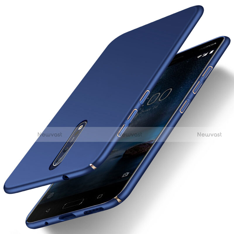 Hard Rigid Plastic Matte Finish Cover for Nokia 8 Blue