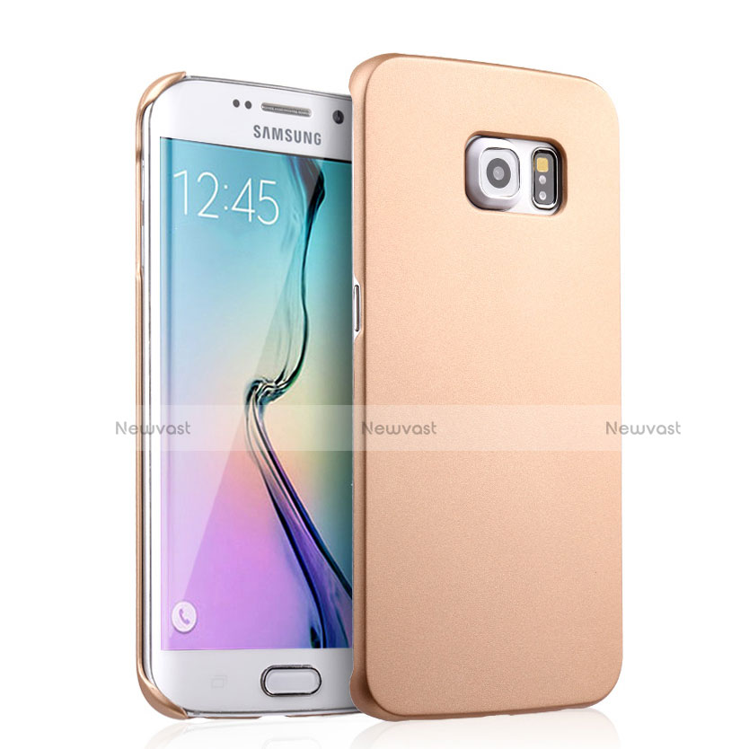 Hard Rigid Plastic Matte Finish Cover for Samsung Galaxy S6 Edge SM-G925 Gold