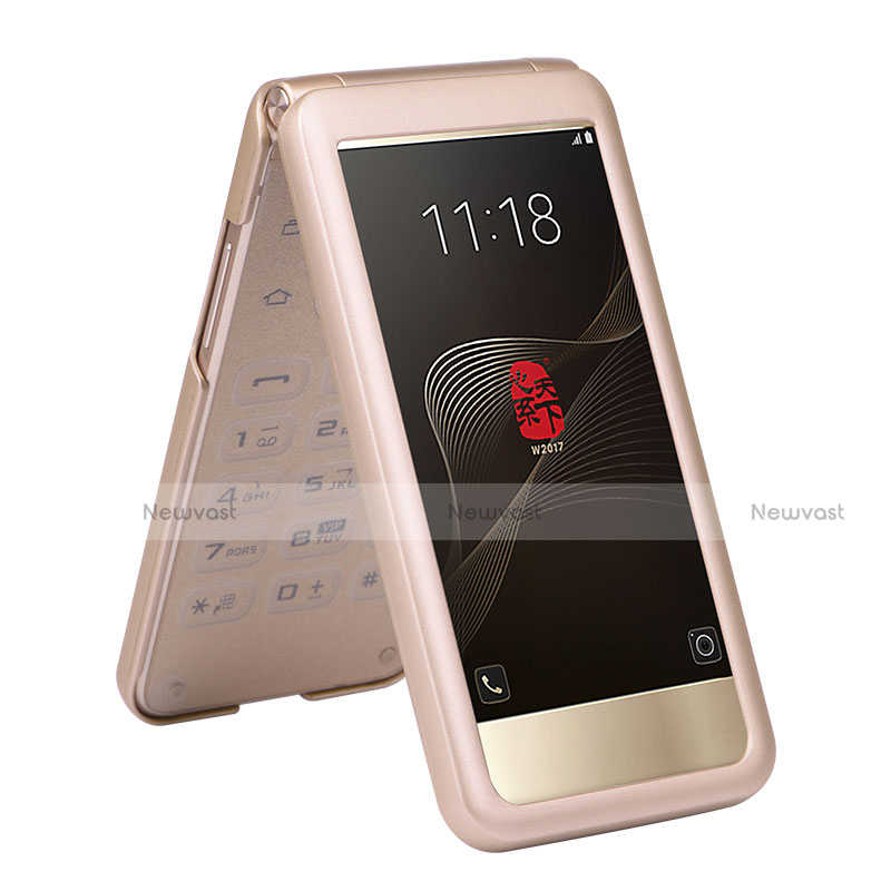 Hard Rigid Plastic Matte Finish Cover for Samsung W(2017) Gold