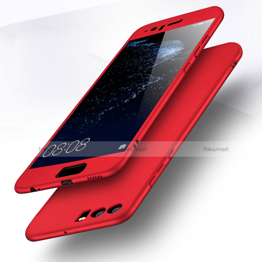 Hard Rigid Plastic Matte Finish Cover M02 for Huawei P10 Red