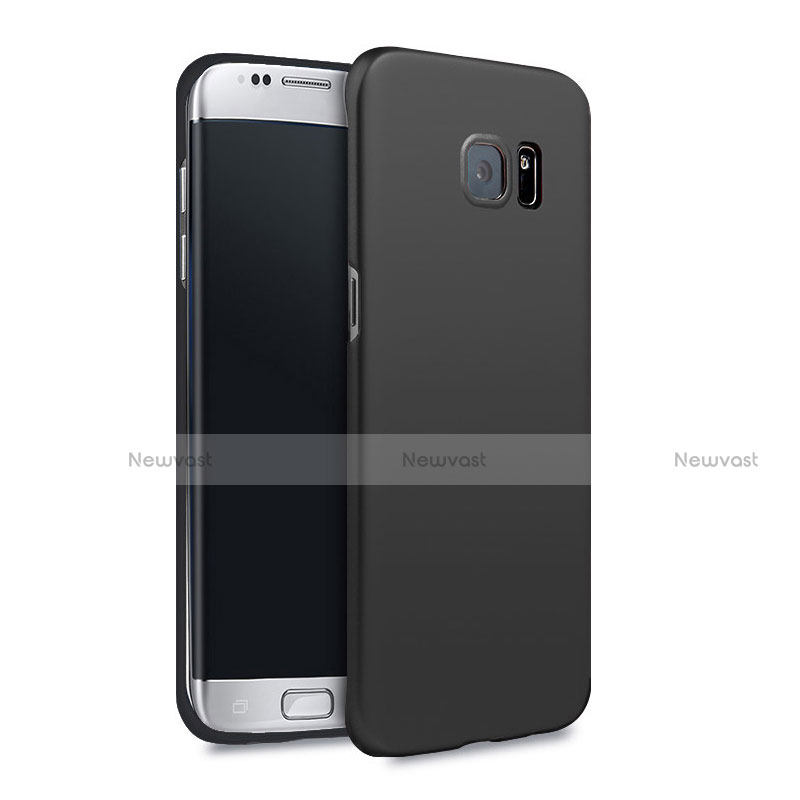 Hard Rigid Plastic Matte Finish Cover Q02 for Samsung Galaxy S7 Edge G935F Black