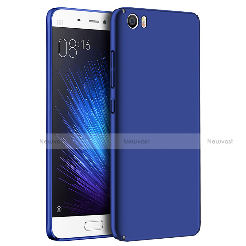 Hard Rigid Plastic Matte Finish Cover with Finger Ring Stand A04 for Xiaomi Mi 5 Blue