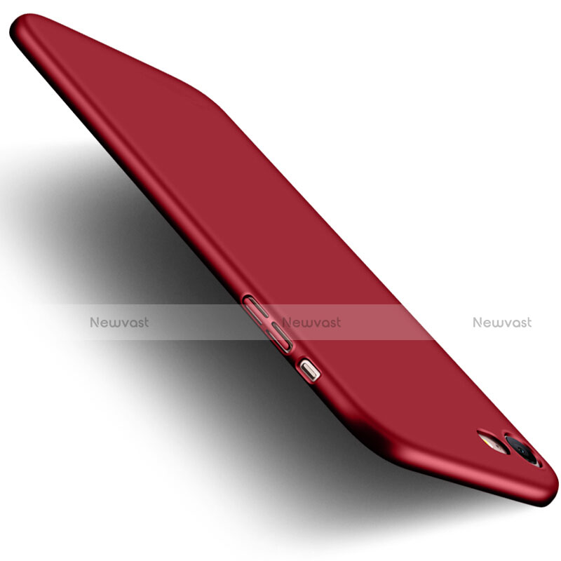 Hard Rigid Plastic Matte Finish Cover with Finger Ring Stand for Apple iPhone 7 Red