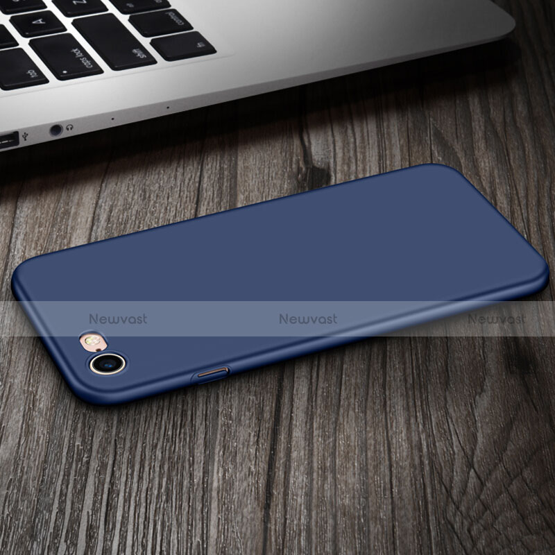 Hard Rigid Plastic Matte Finish Cover with Finger Ring Stand for Apple iPhone 8 Blue
