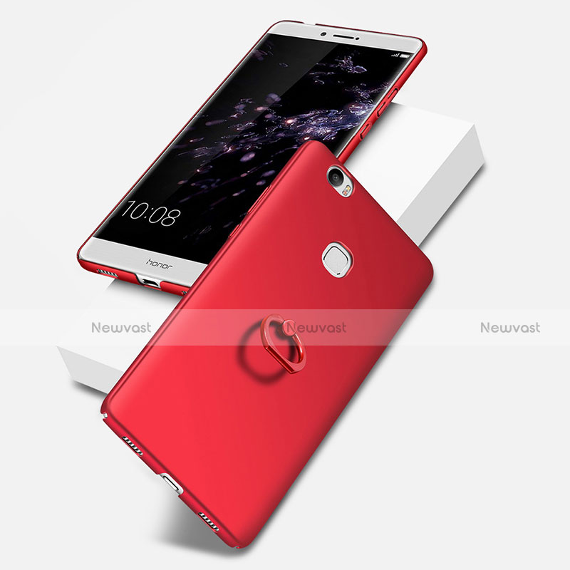 Hard Rigid Plastic Matte Finish Cover with Finger Ring Stand for Huawei Honor V8 Max Red