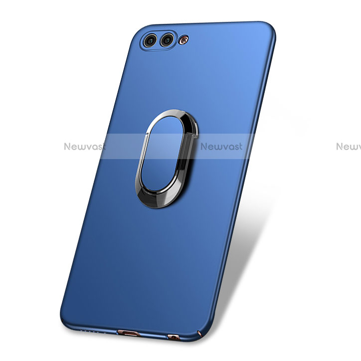 Hard Rigid Plastic Matte Finish Cover with Finger Ring Stand for Huawei Nova 2S Blue