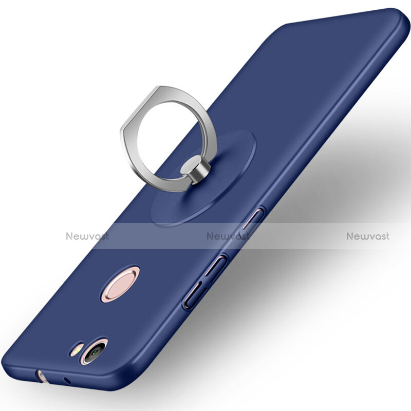 Hard Rigid Plastic Matte Finish Cover with Finger Ring Stand for Huawei Nova Blue