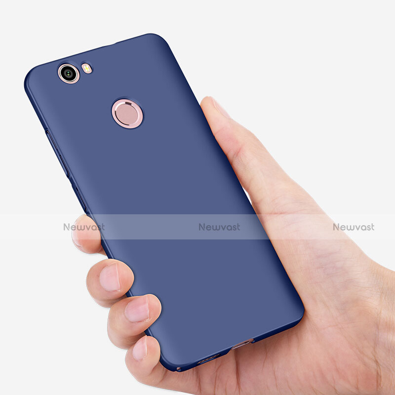 Hard Rigid Plastic Matte Finish Cover with Finger Ring Stand for Huawei Nova Blue