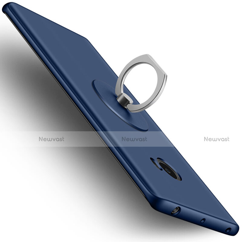 Hard Rigid Plastic Matte Finish Cover with Finger Ring Stand for Xiaomi Mi Note 2 Blue