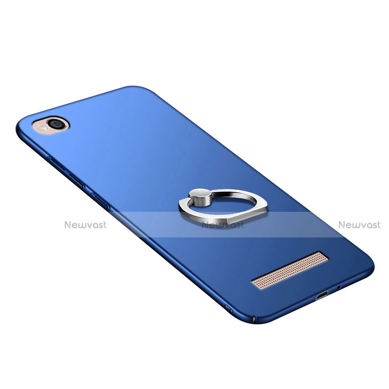 Hard Rigid Plastic Matte Finish Cover with Finger Ring Stand for Xiaomi Redmi 5A Blue