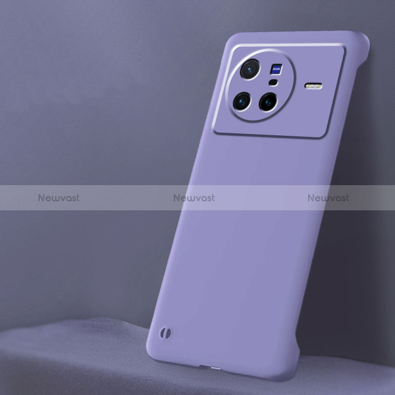 Hard Rigid Plastic Matte Finish Frameless Case Back Cover for Vivo X80 5G Clove Purple