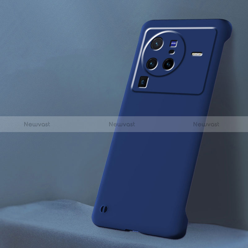 Hard Rigid Plastic Matte Finish Frameless Case Back Cover for Vivo X80 Pro 5G Blue