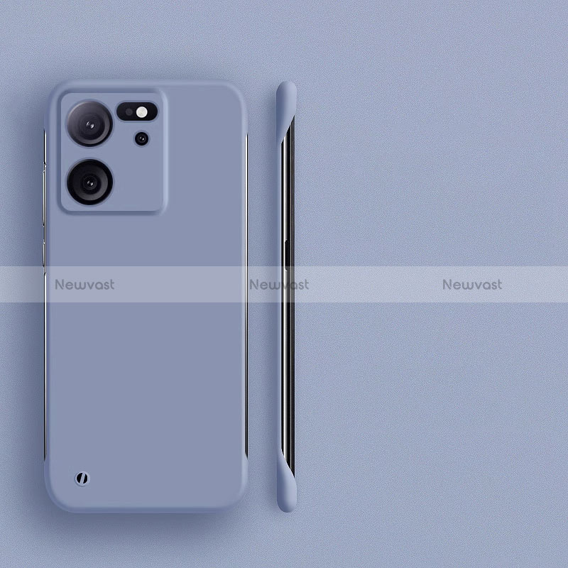 Hard Rigid Plastic Matte Finish Frameless Case Back Cover for Xiaomi Mi 13T 5G Lavender Gray