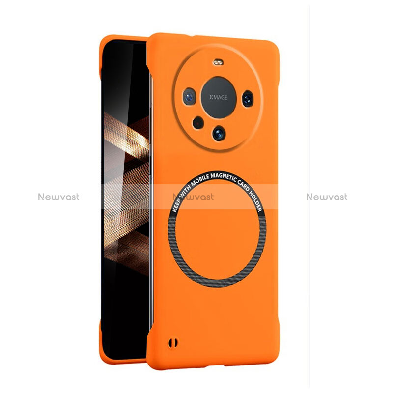 Hard Rigid Plastic Matte Finish Frameless Case Back Cover with Mag-Safe Magnetic for Huawei Mate 60 Orange