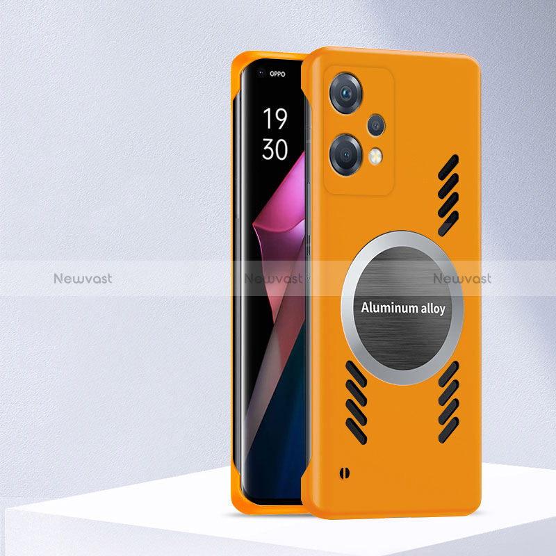 Hard Rigid Plastic Matte Finish Frameless Case Back Cover with Mag-Safe Magnetic for Realme 9 Pro 5G Yellow
