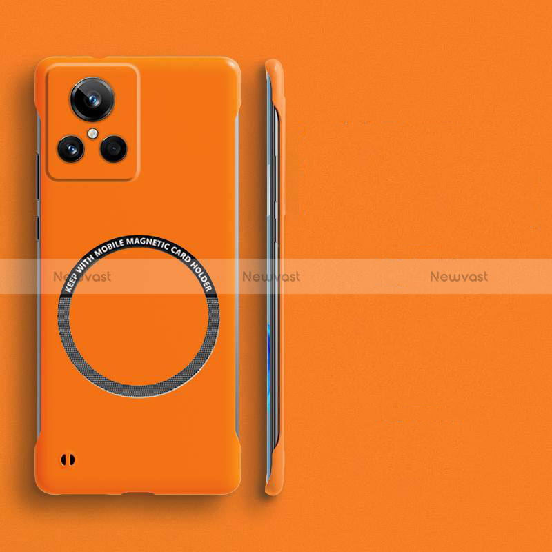Hard Rigid Plastic Matte Finish Frameless Case Back Cover with Mag-Safe Magnetic for Realme GT Neo3 5G Orange