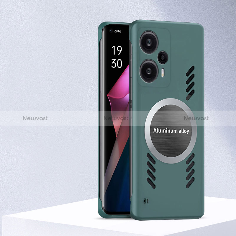 Hard Rigid Plastic Matte Finish Frameless Case Back Cover with Mag-Safe Magnetic S01 for Xiaomi Poco F5 5G Green