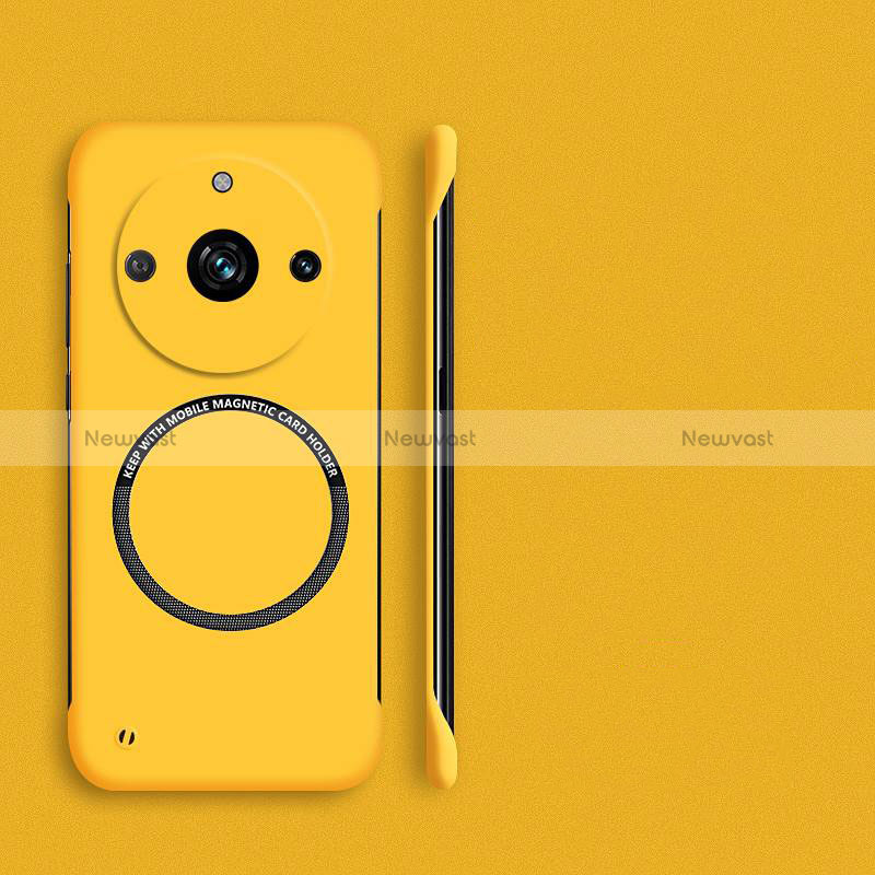 Hard Rigid Plastic Matte Finish Frameless Case Back Cover with Mag-Safe Magnetic S02 for Realme 11 Pro 5G Yellow