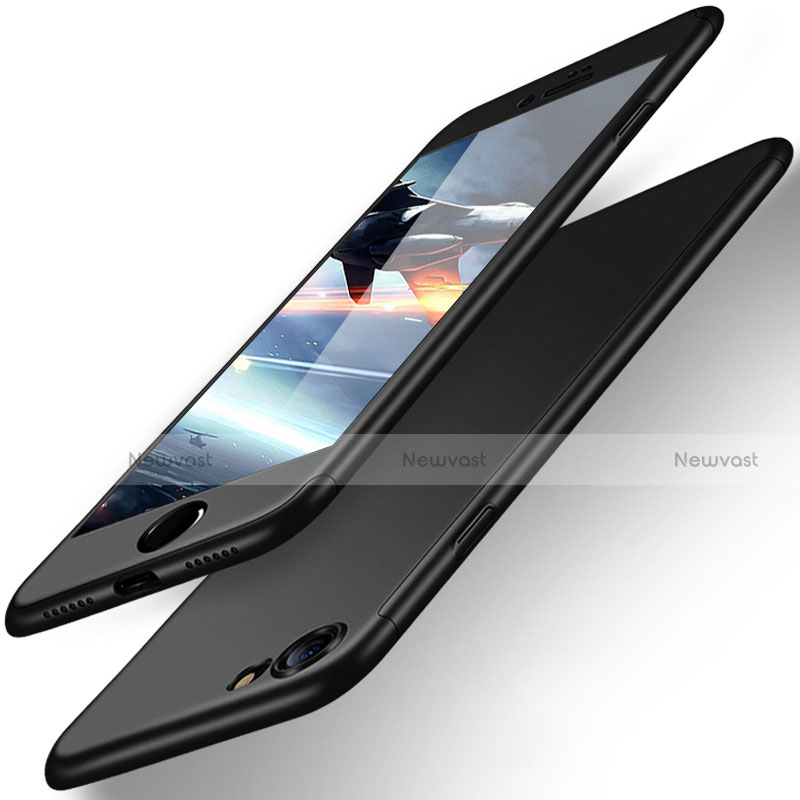 Hard Rigid Plastic Matte Finish Front and Back Case 360 Degrees for Apple iPhone SE3 2022 Black