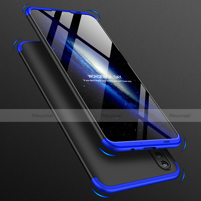 Hard Rigid Plastic Matte Finish Front and Back Case 360 Degrees for Huawei Honor 10 Lite Blue and Black