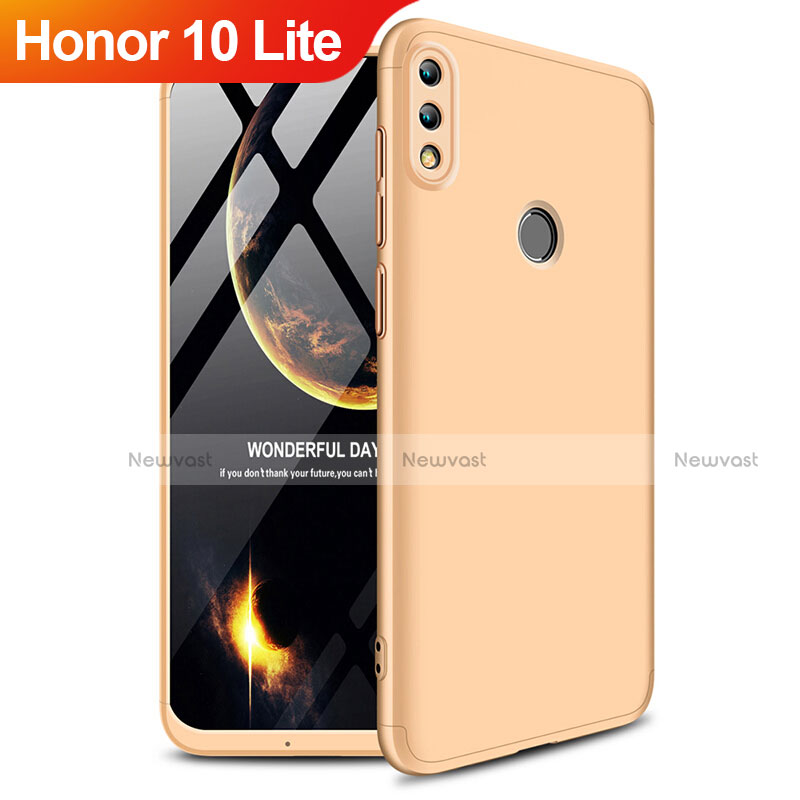 Hard Rigid Plastic Matte Finish Front and Back Case 360 Degrees for Huawei Honor 10 Lite Gold