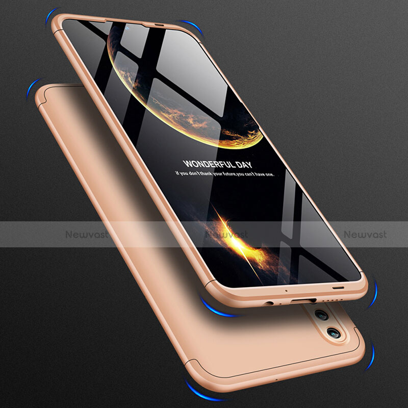 Hard Rigid Plastic Matte Finish Front and Back Case 360 Degrees for Huawei Honor 10 Lite Gold