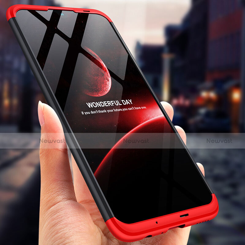 Hard Rigid Plastic Matte Finish Front and Back Case 360 Degrees for Huawei Honor 10 Lite Red and Black