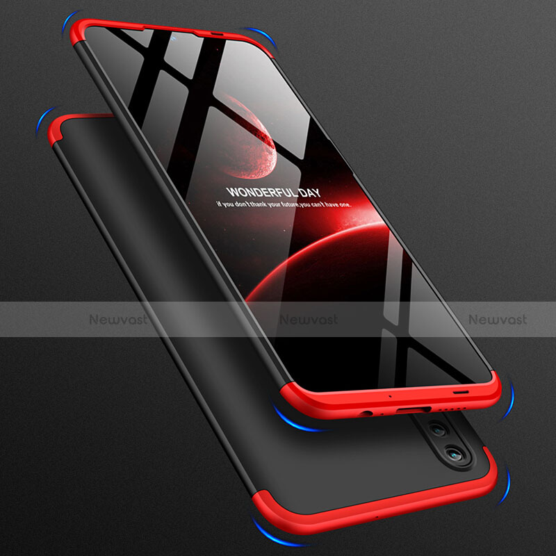 Hard Rigid Plastic Matte Finish Front and Back Case 360 Degrees for Huawei Honor 10 Lite Red and Black