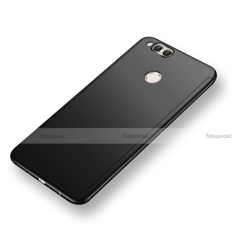 Hard Rigid Plastic Matte Finish Front and Back Case 360 Degrees for Huawei Honor Play 7X Black