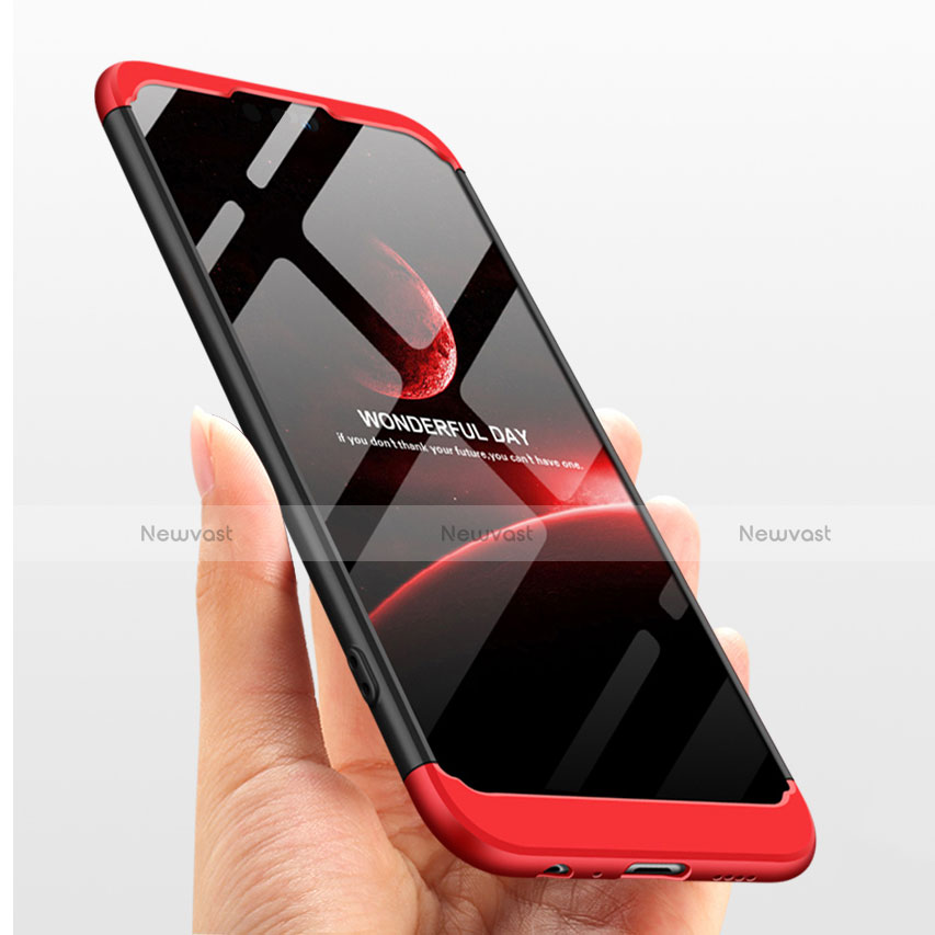 Hard Rigid Plastic Matte Finish Front and Back Case 360 Degrees Q01 for Huawei Enjoy 9 Plus Red and Black