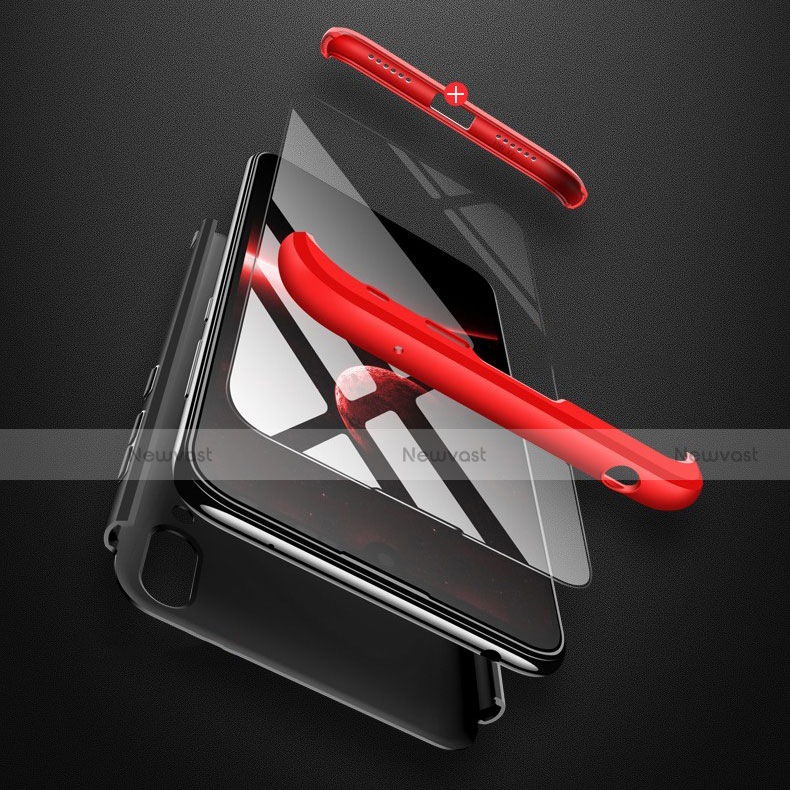 Hard Rigid Plastic Matte Finish Front and Back Case 360 Degrees Q01 for Huawei Enjoy 9 Red and Black