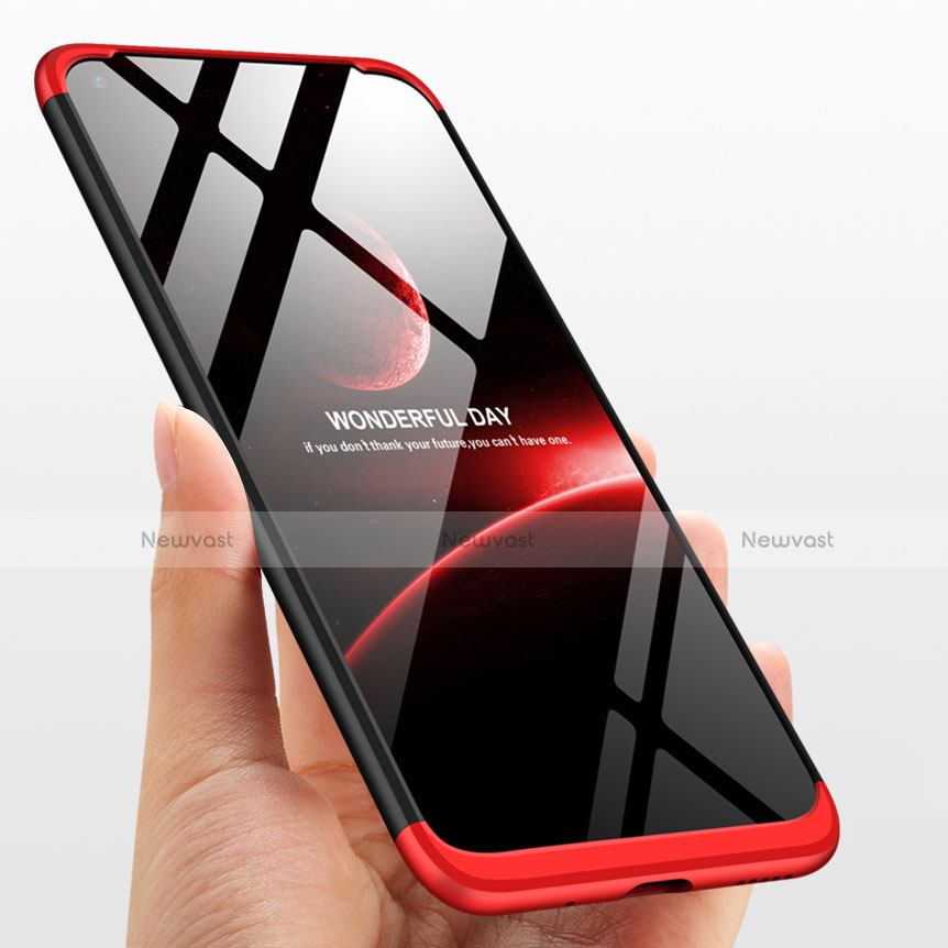 Hard Rigid Plastic Matte Finish Front and Back Case 360 Degrees Q01 for Huawei Honor V20 Red and Black