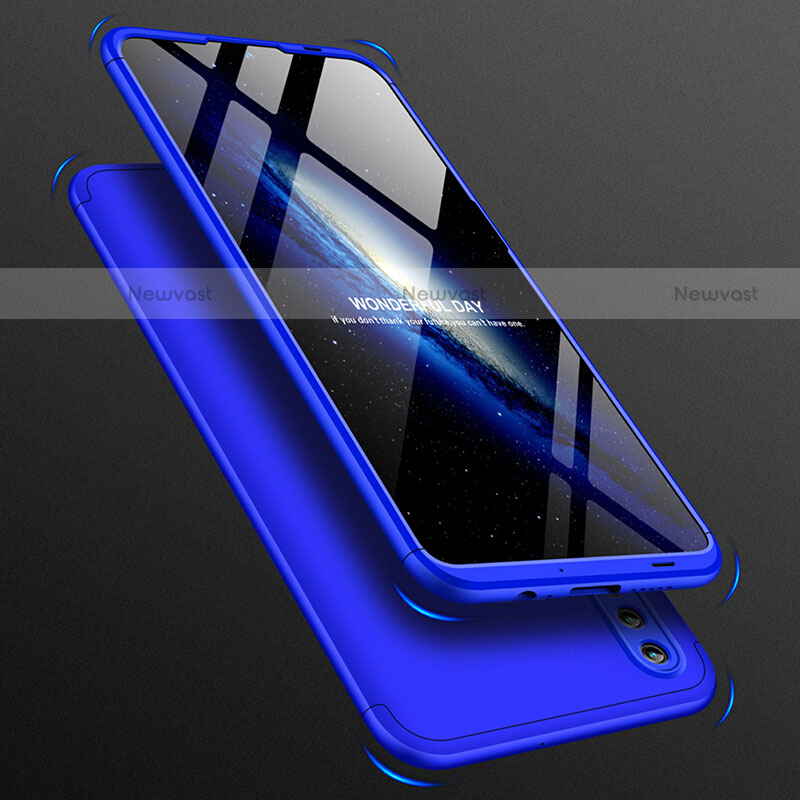 Hard Rigid Plastic Matte Finish Front and Back Case 360 Degrees Q01 for Huawei P Smart (2019) Blue