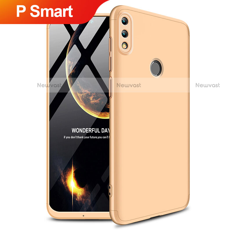 Hard Rigid Plastic Matte Finish Front and Back Case 360 Degrees Q01 for Huawei P Smart (2019) Gold