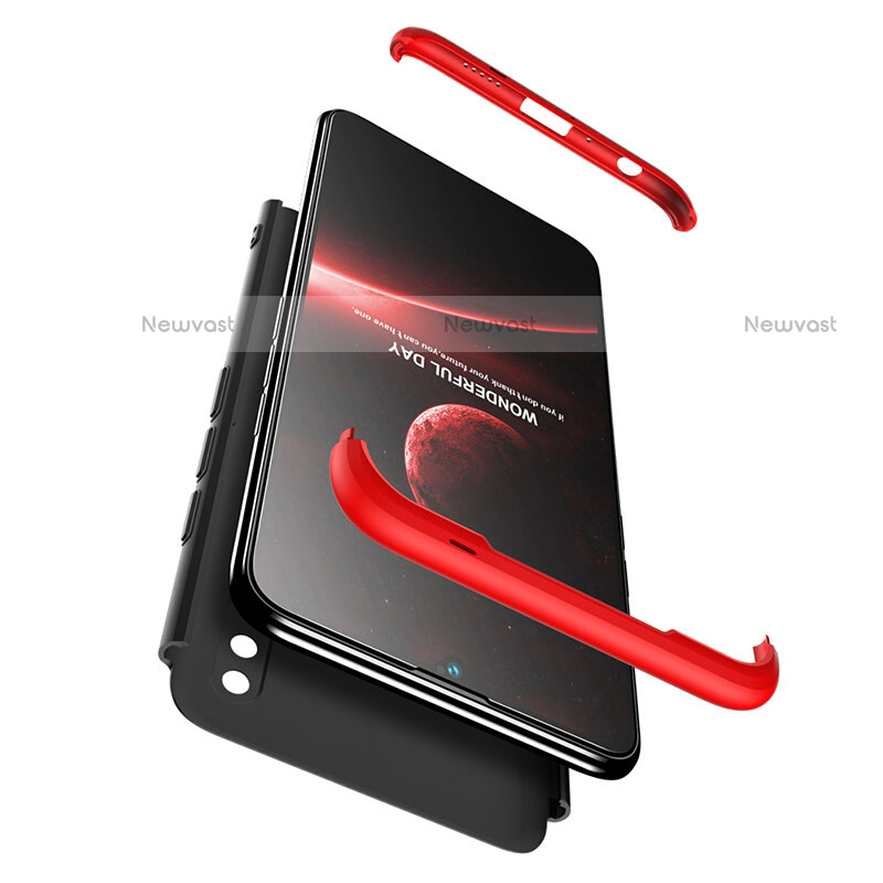 Hard Rigid Plastic Matte Finish Front and Back Case 360 Degrees Q01 for Huawei P Smart (2019) Red and Black