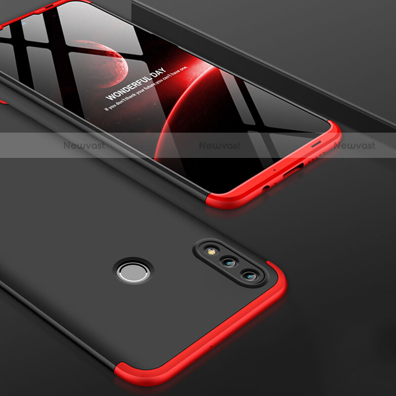 Hard Rigid Plastic Matte Finish Front and Back Case 360 Degrees Q01 for Huawei P Smart (2019) Red and Black