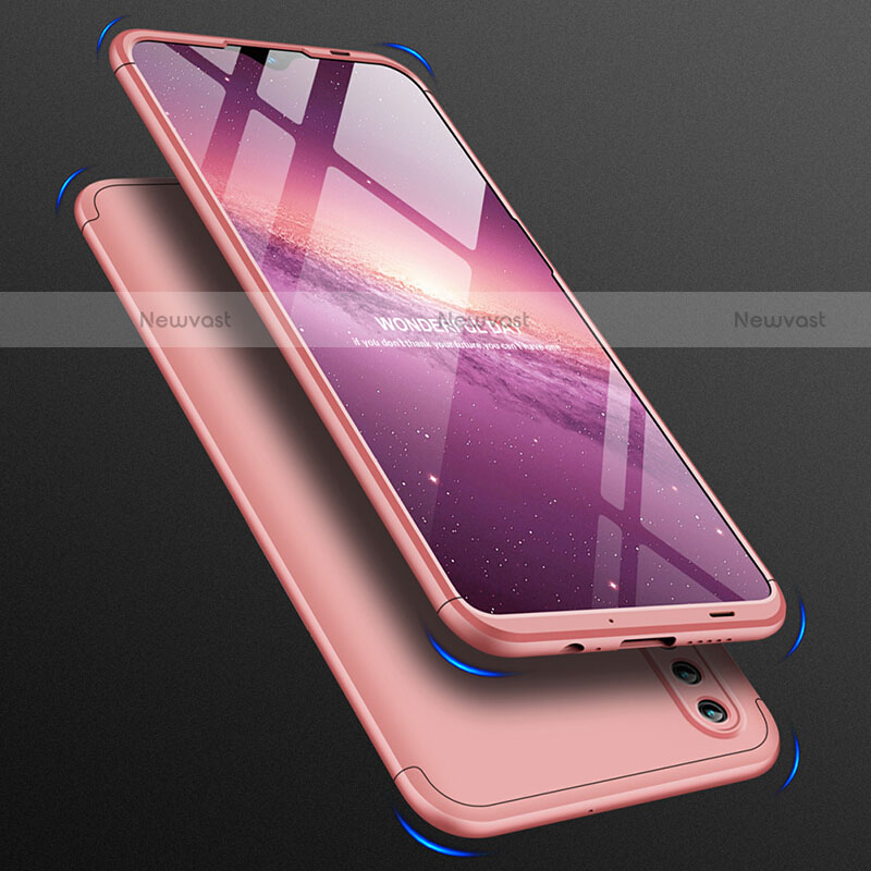 Hard Rigid Plastic Matte Finish Front and Back Case 360 Degrees Q01 for Huawei P Smart (2019) Rose Gold
