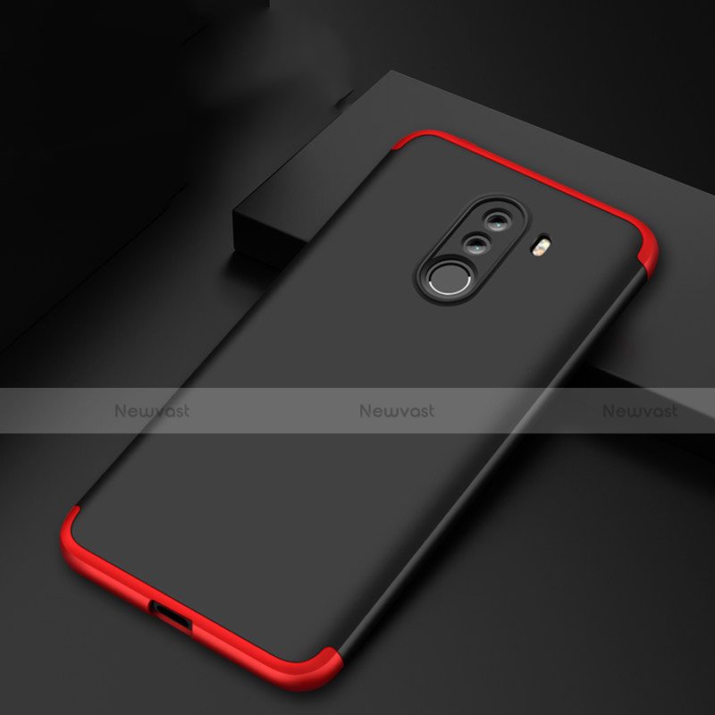 Hard Rigid Plastic Matte Finish Front and Back Case 360 Degrees Q03 for Xiaomi Pocophone F1 Red and Black