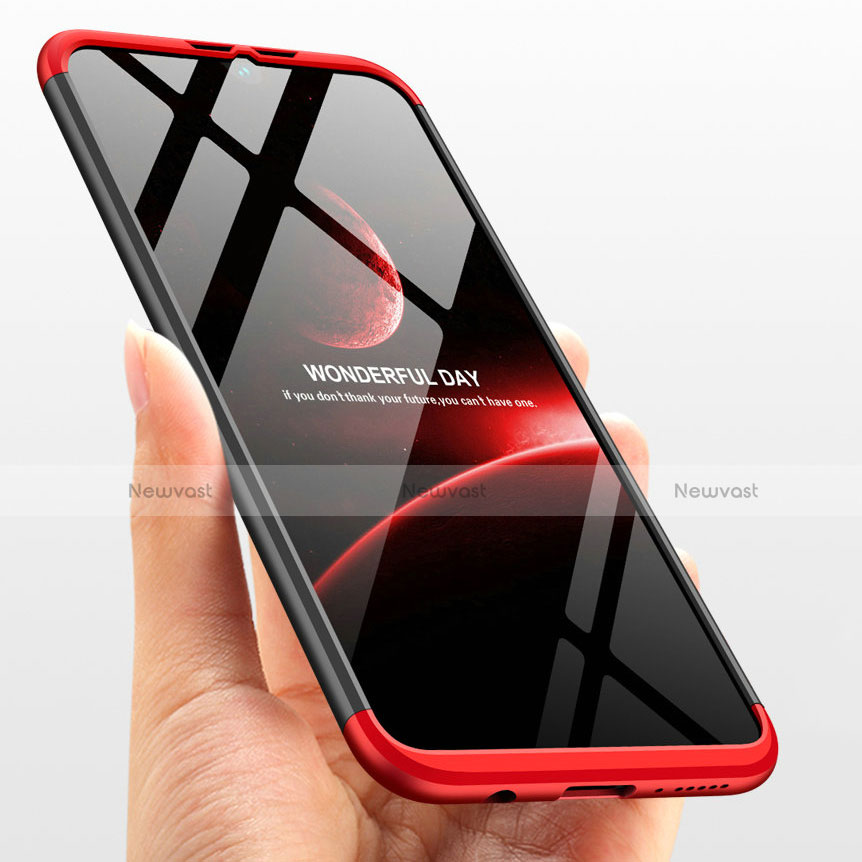 Hard Rigid Plastic Matte Finish Front and Back Case 360 Degrees with Magnetic Finger Ring Stand for Huawei Enjoy 9 Plus Red and Black