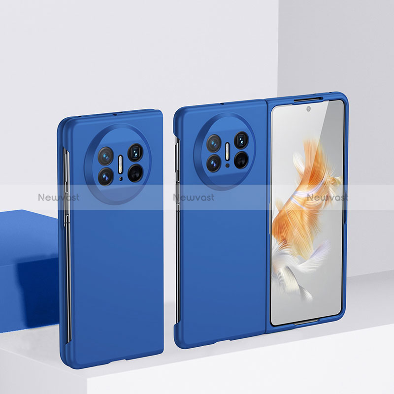 Hard Rigid Plastic Matte Finish Front and Back Cover Case 360 Degrees BH1 for Huawei Mate X3 Blue
