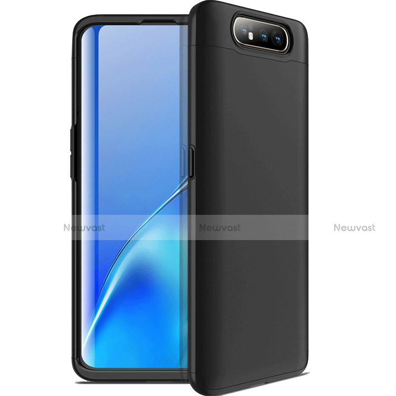 Hard Rigid Plastic Matte Finish Front and Back Cover Case 360 Degrees C01 for Samsung Galaxy A90 4G Black