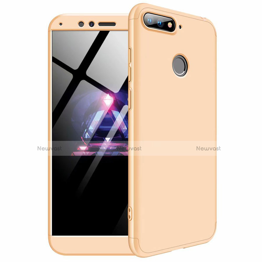 Hard Rigid Plastic Matte Finish Front and Back Cover Case 360 Degrees for Huawei Enjoy 8e Gold