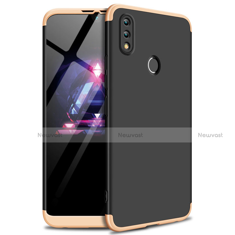 Hard Rigid Plastic Matte Finish Front and Back Cover Case 360 Degrees for Huawei Enjoy Max Gold and Black