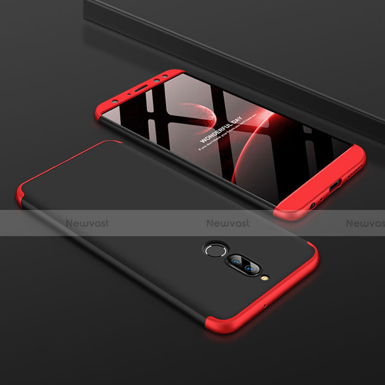 Hard Rigid Plastic Matte Finish Front and Back Cover Case 360 Degrees for Huawei G10 Red and Black