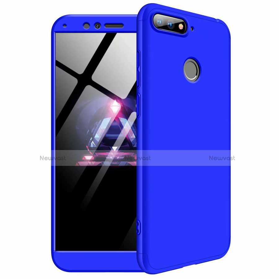 Hard Rigid Plastic Matte Finish Front and Back Cover Case 360 Degrees for Huawei Honor 7A Blue