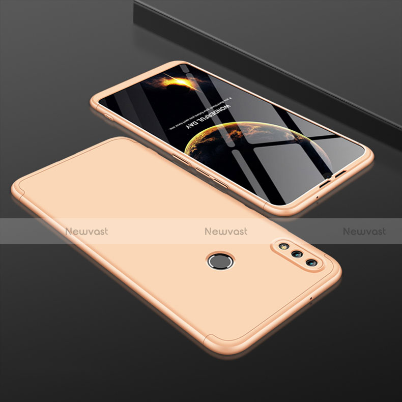 Hard Rigid Plastic Matte Finish Front and Back Cover Case 360 Degrees for Huawei Honor 8X Gold